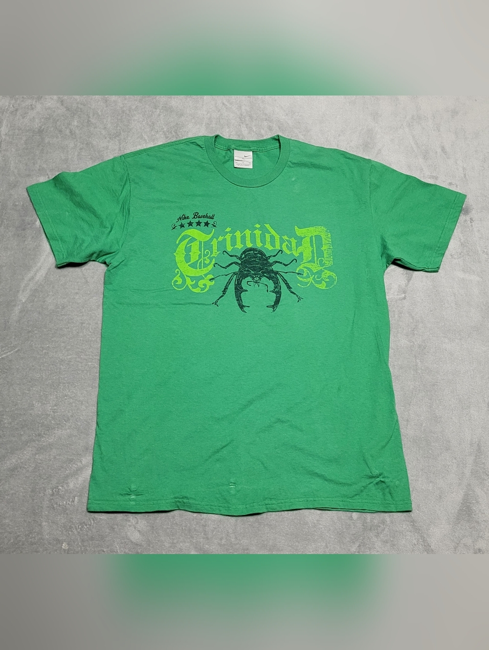 Nike Baseball Trinidad Mens Green Tshirt Beetle Graphic Size XL